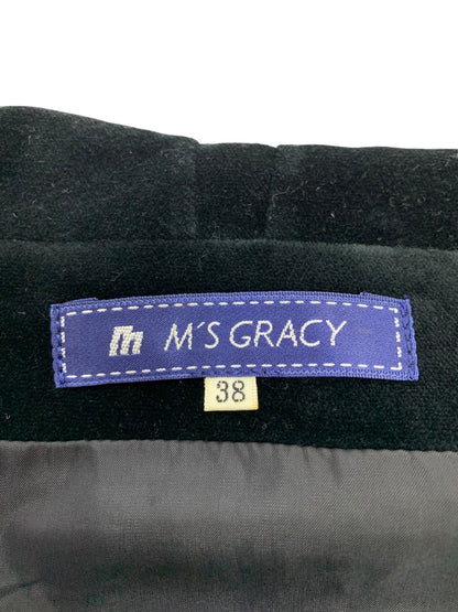 エムズグレイシー 629505 コート 38 ブラック 衿付き ステンカラー ベロア ITU2NU8FZJTI 【SALE】