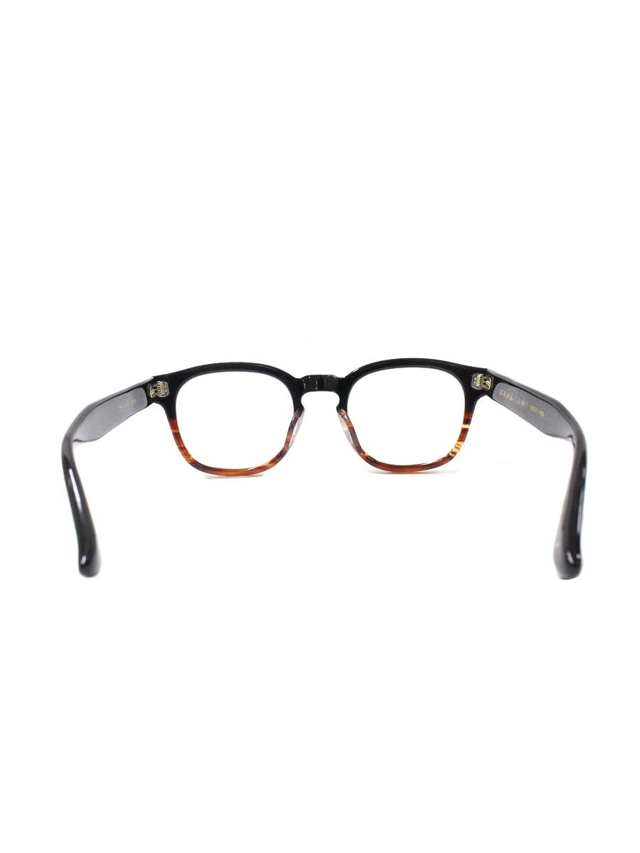 角矢甚治郎 其参拾五 10金飾り メガネ ブラック/クリアブラウン セルロイド ウェリントン ITY32UDM7TIW 【SALE】