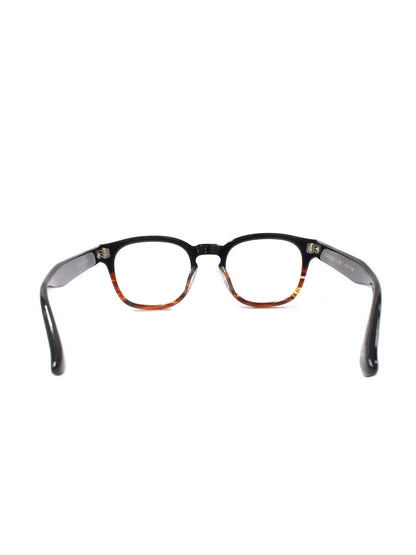 角矢甚治郎 其参拾五 10金飾り メガネ ブラック/クリアブラウン セルロイド ウェリントン ITY32UDM7TIW 【SALE】