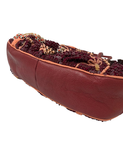 ジャマンピュエッシュ ハンドバッグ ワインレッド ビーズ スパンコール プードル ITT9IX43G78C