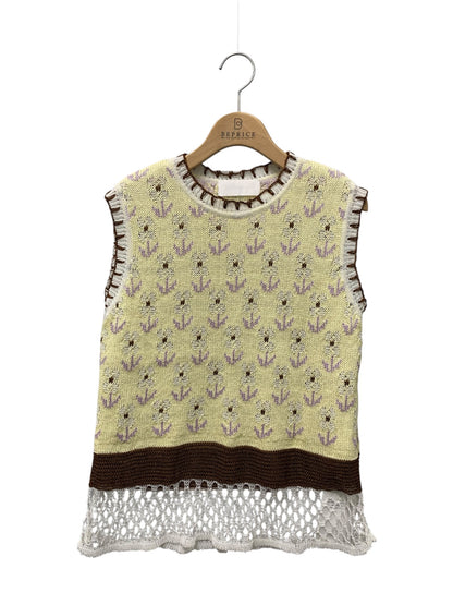 マメクロゴウチ Pedicel Square Jacquard Tops MM19SS-KN015 ニットベスト 2 イエロー 19SS ITALPJYP7D4K