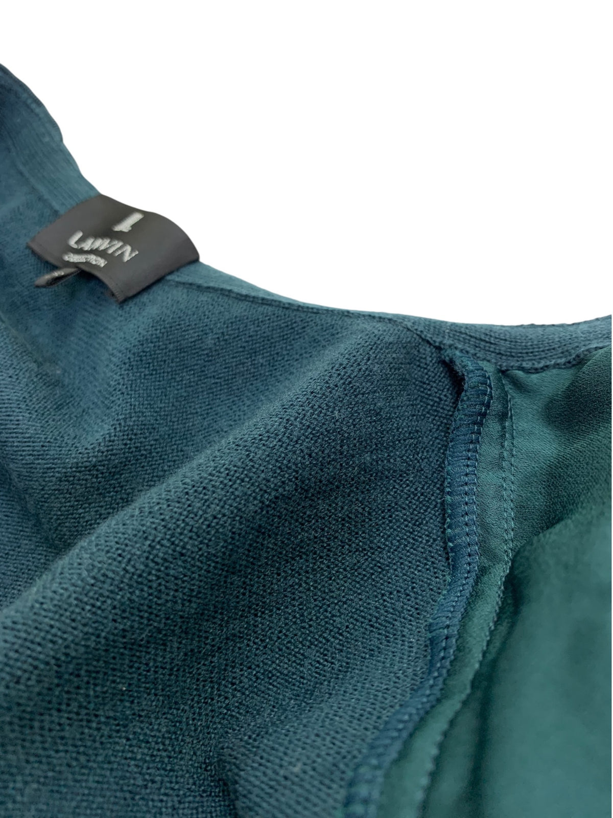 ランバンコレクション メリノウール チュールドッキングカーディガン 2505842 38 グリーン 25AW ITQDKP92JFFR