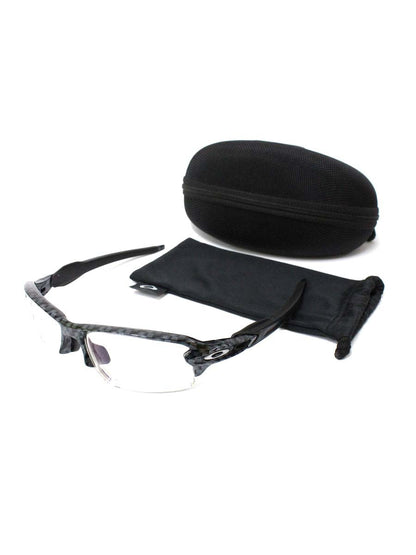 オークリー FLAK2.0 メガネ ブラック/グレー スポーツ 幾何柄 セルフレーム ハーフリム ITKR2W63YQO8