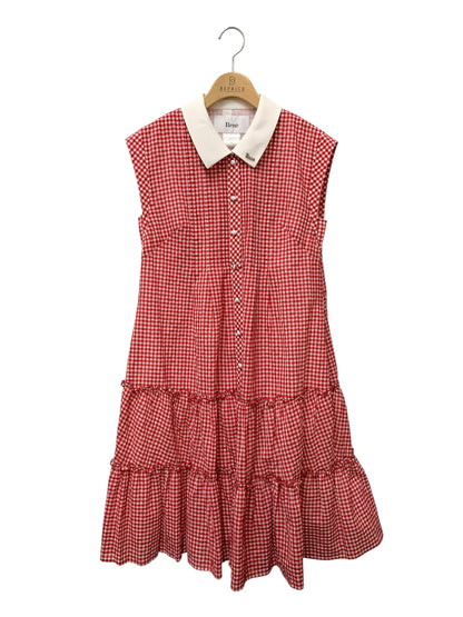 ルネ 6326040 ワンピース 34 レッド ギンガムチェック フロントボタン IT5003JEGH4E
