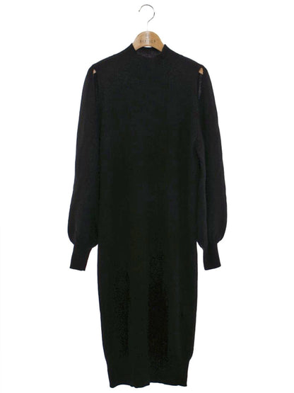 セルフォード CWN0195080 ワンピース 38 ブラック カシミヤ パフスリーブ ITK42698UZVC