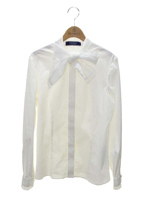 エムズグレイシー 720513 シャツ ブラウス 40 ホワイト フリル ITTEXIIKKQP4
