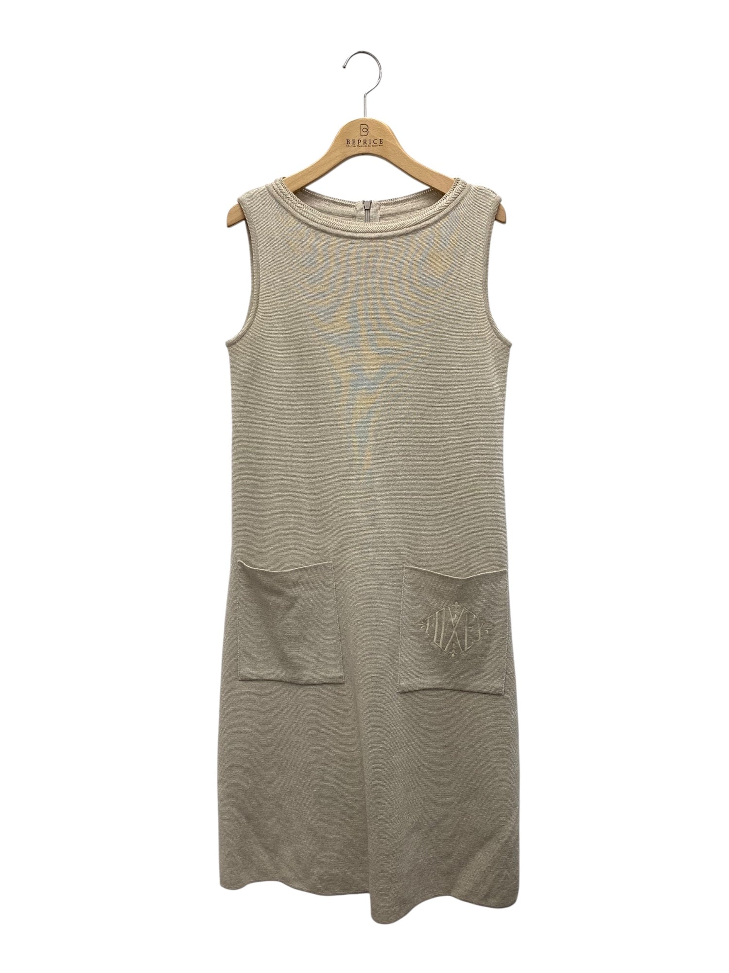 パコです。希少42サイズ フォクシーニューヨークワンピースベージュ 美品 フォクシーニューヨーク Dress Clemence 43883 ワンピース 40