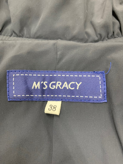 エムズグレイシー 819509 ダウンコート 38 ネイビー レッキスファー ダブルジップ 2way ITDK6VNDLB4P