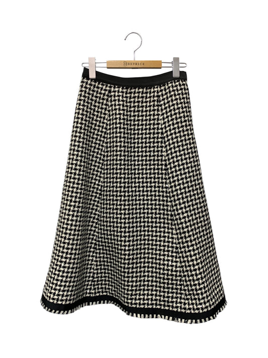 エムズグレイシー スパンコール付き千鳥格子スカート 517614 38 ブラック フリンジ ITWGG78BES60