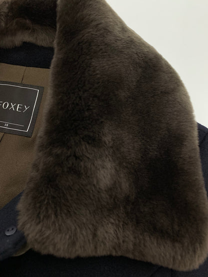 フォクシーブティック Coat Slender Shape 34820 コート 38 ネイビー ヌートリアファー ITLJDX2FNEDT