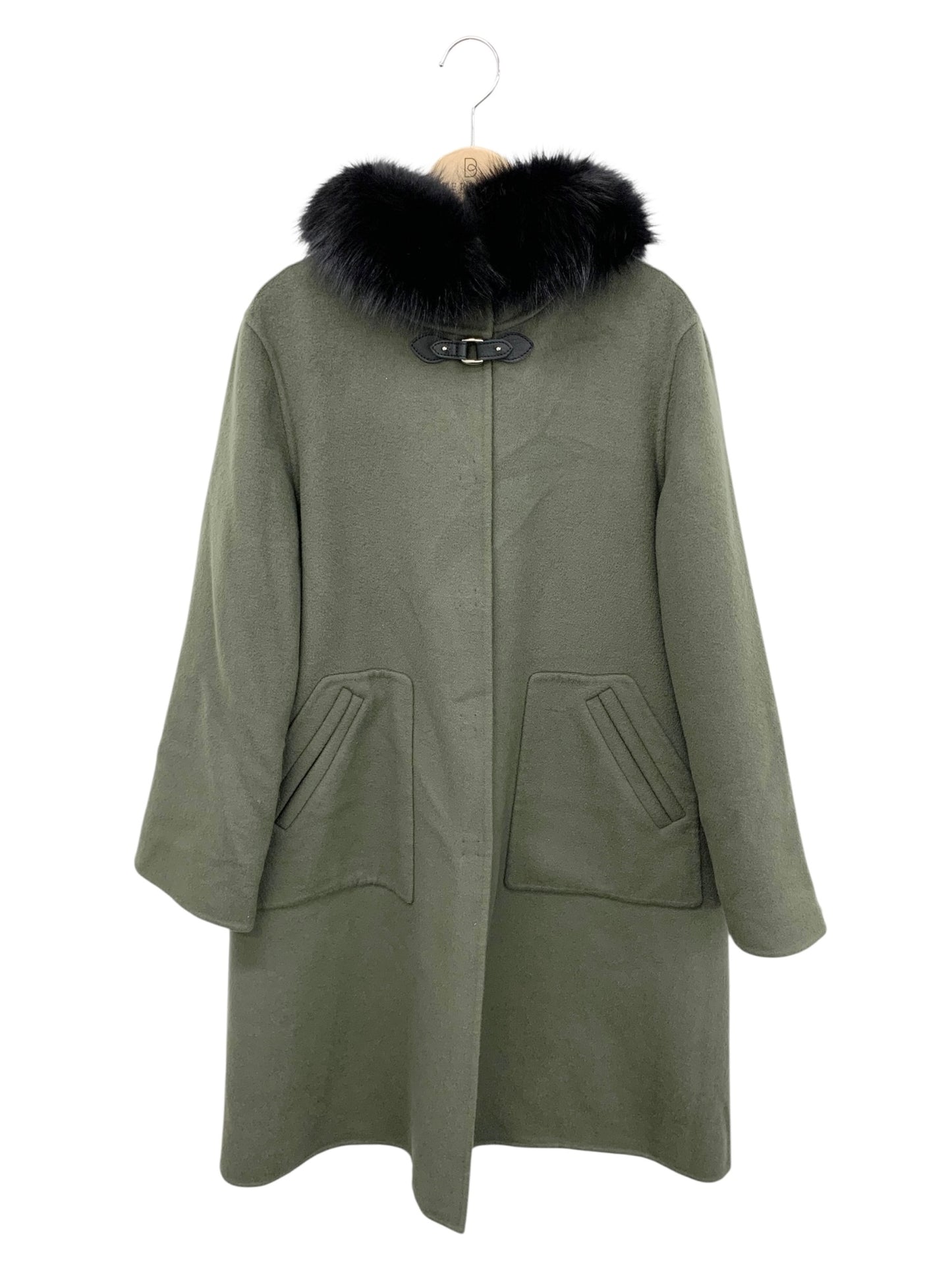 フォクシーブティック Coat Ezra 43707 コート 40 カーキグリーン フォックス カシミヤ ITFQ7V8EF6HS