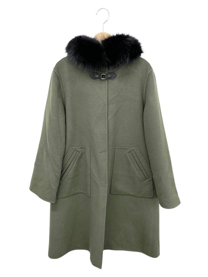 フォクシーブティック Coat Ezra 43707 コート 40 カーキグリーン フォックス カシミヤ ITFQ7V8EF6HS