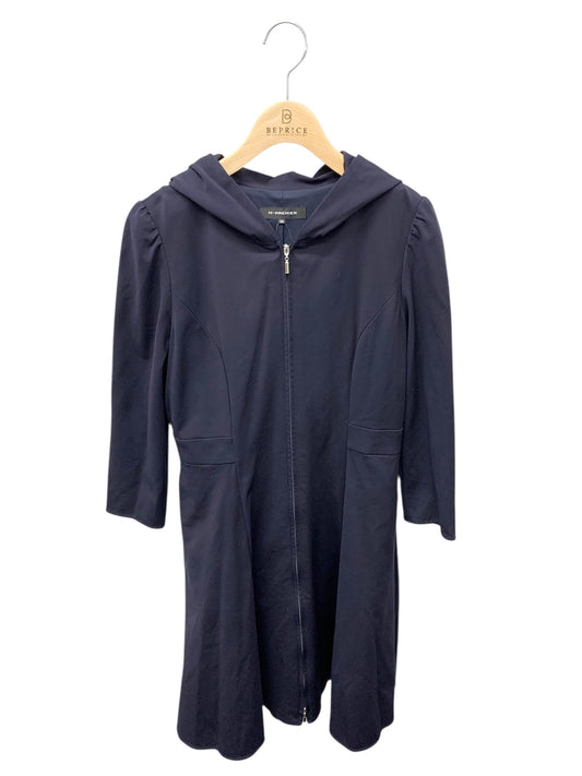 エムプルミエ B917-003 ワンピース 38 ネイビー フード付 ジップアップ フレア ITOVI7NMILZI