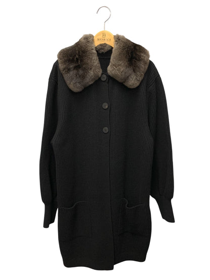 フォクシーブティック Knit Coat 41752 コート F ブラック チンチラ ITCQCX5Z12XH
