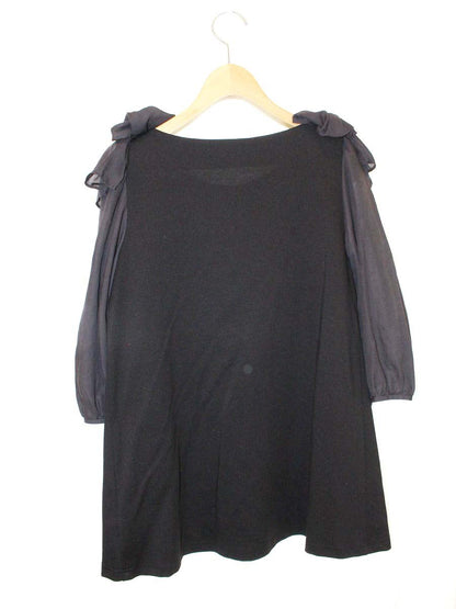 エムズグレイシー 015111 Tシャツ カットソー 38 ブラック オーガンジー ITG55Y7NV6SN