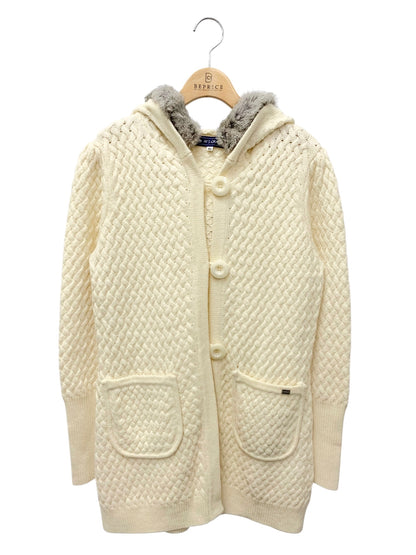 エムズグレイシー 328551 カーディガン 40 アイボリー ニット ファー フード IT62P9MA0PO0