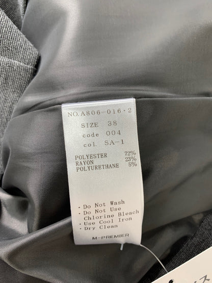 エムプルミエ A806-016 ノーカラージャケット 38 グレー ジップ フリル IT00ZIJWOOE0