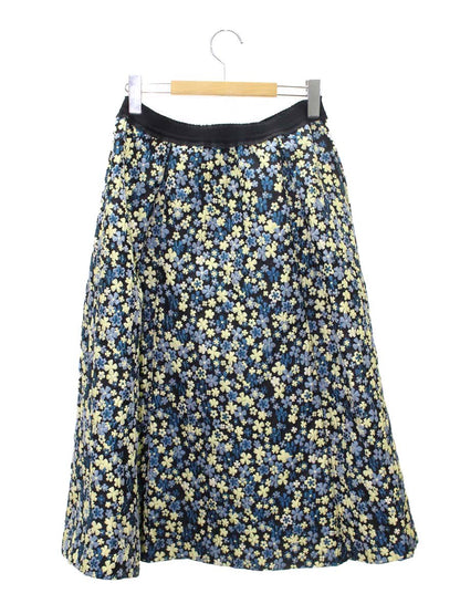 トゥービーシック W7S08-258-60 スカート 44 ブラック フラワーモチーフ エンボス フレア IT3Z3AVCZ0X8