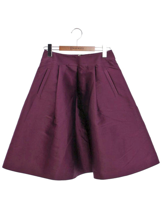 エムズグレイシー 727536 スカート 38 パープル サテン フレアー ITXXSJMMGMGU 【SALE】