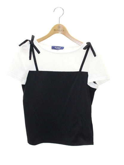 エムズグレイシー 115335 Tシャツ 38 ホワイト/ブラック バイカラー ITHOVA64H76Y