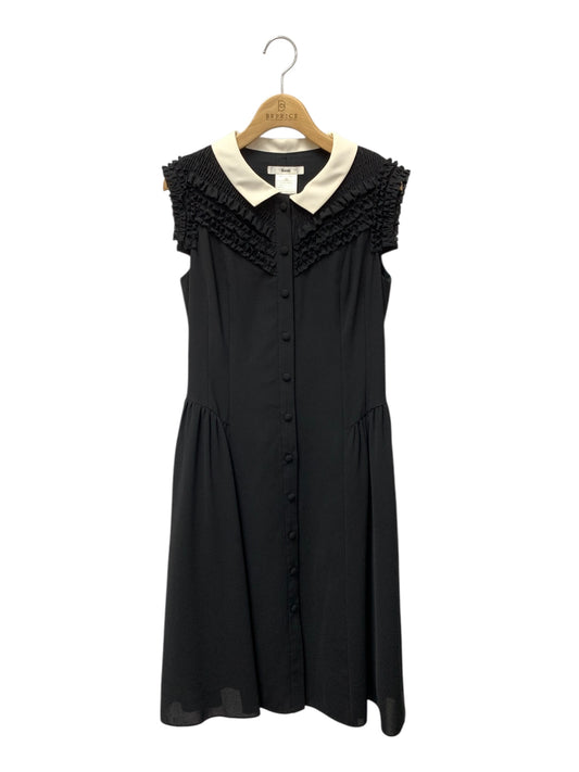 ルネ 6936510 ワンピース 34 ブラック 襟付き フロントボタン IT8KIX9QQ9JY