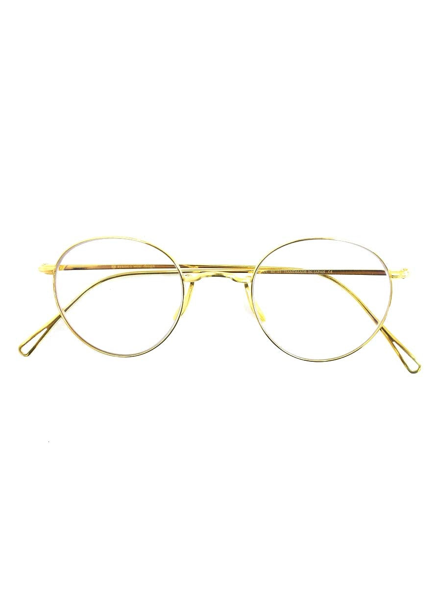 ayame（アヤメ） MANRAY メガネ ゴールド チタンフレーム フルリム ボストンシェイプ IT6XAP5EIBOK