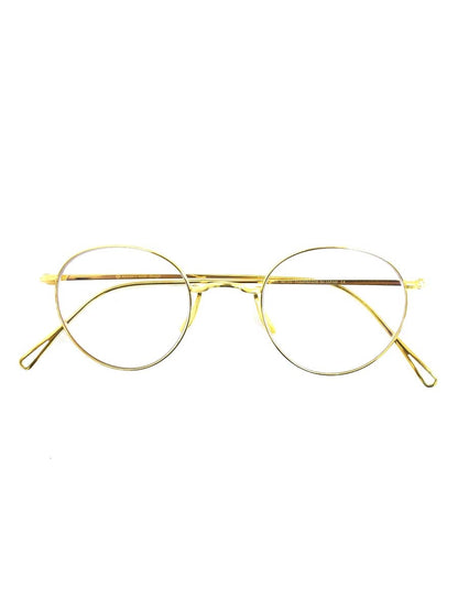 ayame（アヤメ） MANRAY メガネ ゴールド チタンフレーム フルリム ボストンシェイプ IT6XAP5EIBOK