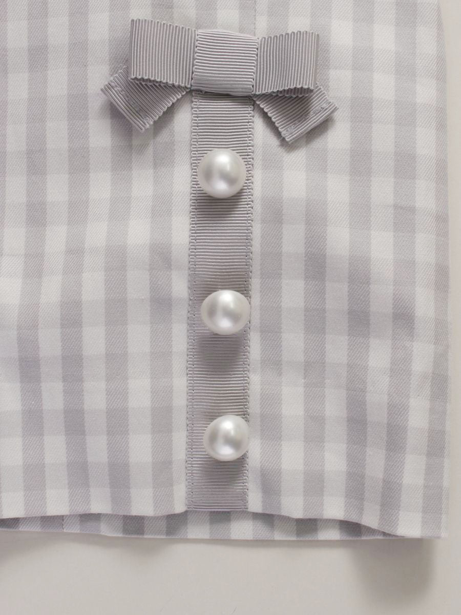 エムズグレイシー ギンガムチェッククロップドパンツ 316308 38 グレー ITXI4QXL2RY8