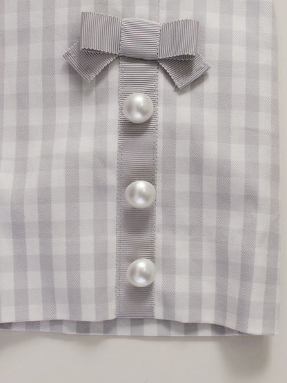 エムズグレイシー ギンガムチェッククロップドパンツ 316308 38 グレー ITXI4QXL2RY8