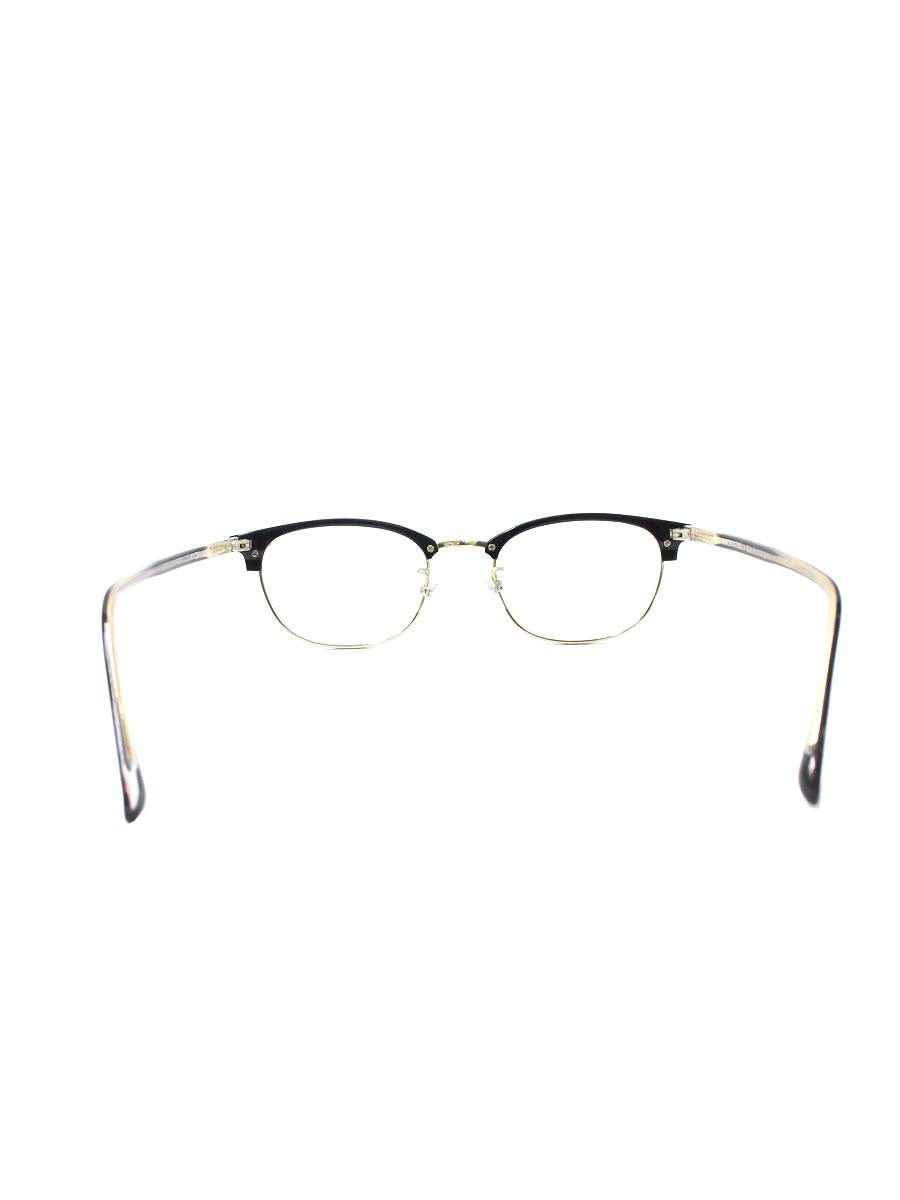 ユナイテッドアローズ LINDEN メガネ ブラック/ゴールド ブローフレーム ウェリントン ITFBJ6AQOVD8