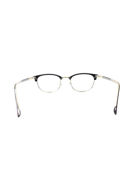 ユナイテッドアローズ LINDEN メガネ ブラック/ゴールド ブローフレーム ウェリントン ITFBJ6AQOVD8