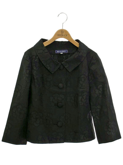 エムズグレイシー 924124 ジャケット 42 ブラック ブルゾン フラワーモチーフ IT8O37ZIHTPM
