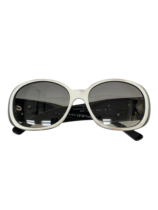 シャネル 5113 サングラス  ホワイト セルフレーム フルリム ウェリントン フラワー ITECYA8X1XNK