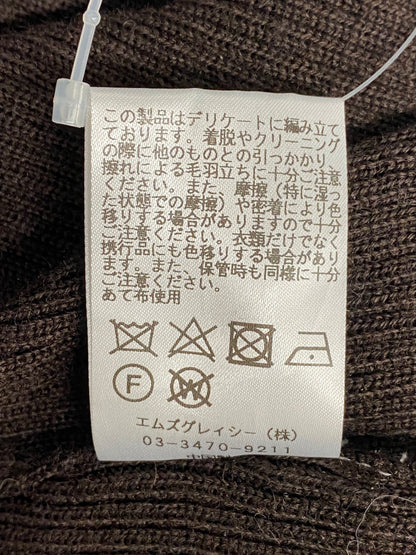エムズグレイシー 728579 ニット 40 ブラウン ウール混 リボン リブ IT7TSPJIRUZ2
