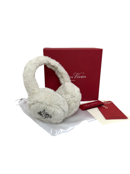 ロジェヴィヴィエ エフロレッソンフォフュール REWAC670100J79 イヤーマフ ホワイト ファー ラインストーン ITQ2YY9O1SNO