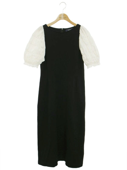 エムズグレイシー 311377 ワンピース 38 ブラック ギャザー リボン ITM35Q1QU95O