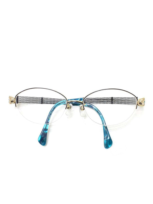 ラインアートシャルマン XL1653 眼鏡 ブルー/ゴールド マーブル ラインストーン ITAC7839Q3NW 【SALE】