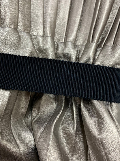 アドーア 531-1220908 プリーツスカート 38 ブラウン レザー風サテン ITW912OZWJYW