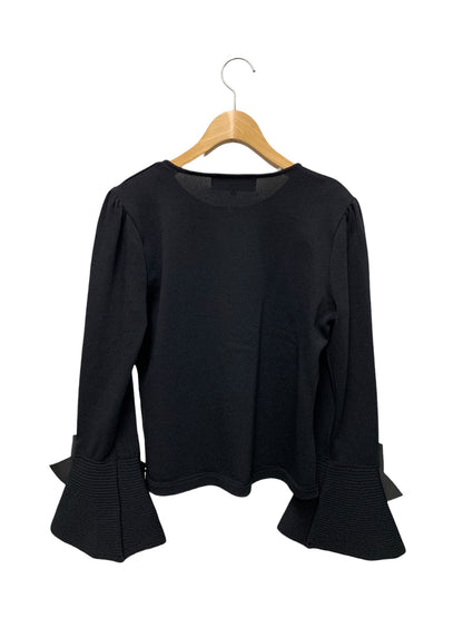 エムズグレイシー 318101 カーディガン 40 ブラック ジップアップ 袖リボン ITJXQFPODRY0