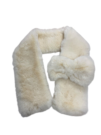 エムズグレイシー 096504 マフラー ホワイト フェイクファー リボン IT3LCAW09W06