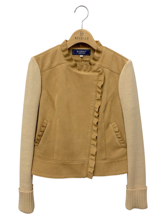 エムズグレイシー Suede Touch Jacket 814532 ジャケット 36 ブラウン ジップアップ ITBRS1BIW97M