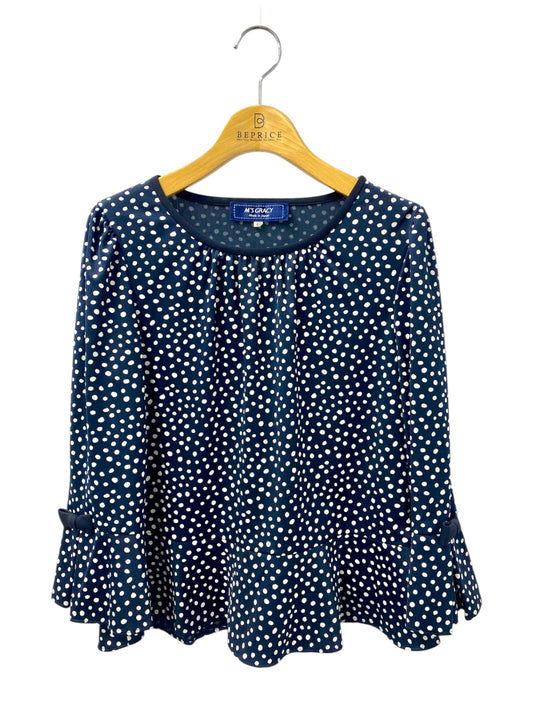 エムズグレイシー 315341 トップス 40 ネイビー ドット リボン ITANC4IHXVMK