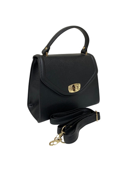 エムズグレイシー 674511 ハンドバッグ ブラック 台形 フラップ レザー 2WAY ITDDSYM4V9XH 【SALE】