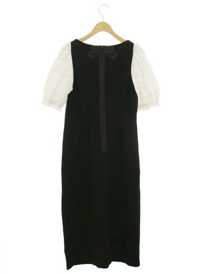 エムズグレイシー 311377 ワンピース 38 ブラック ギャザー リボン ITM35Q1QU95O