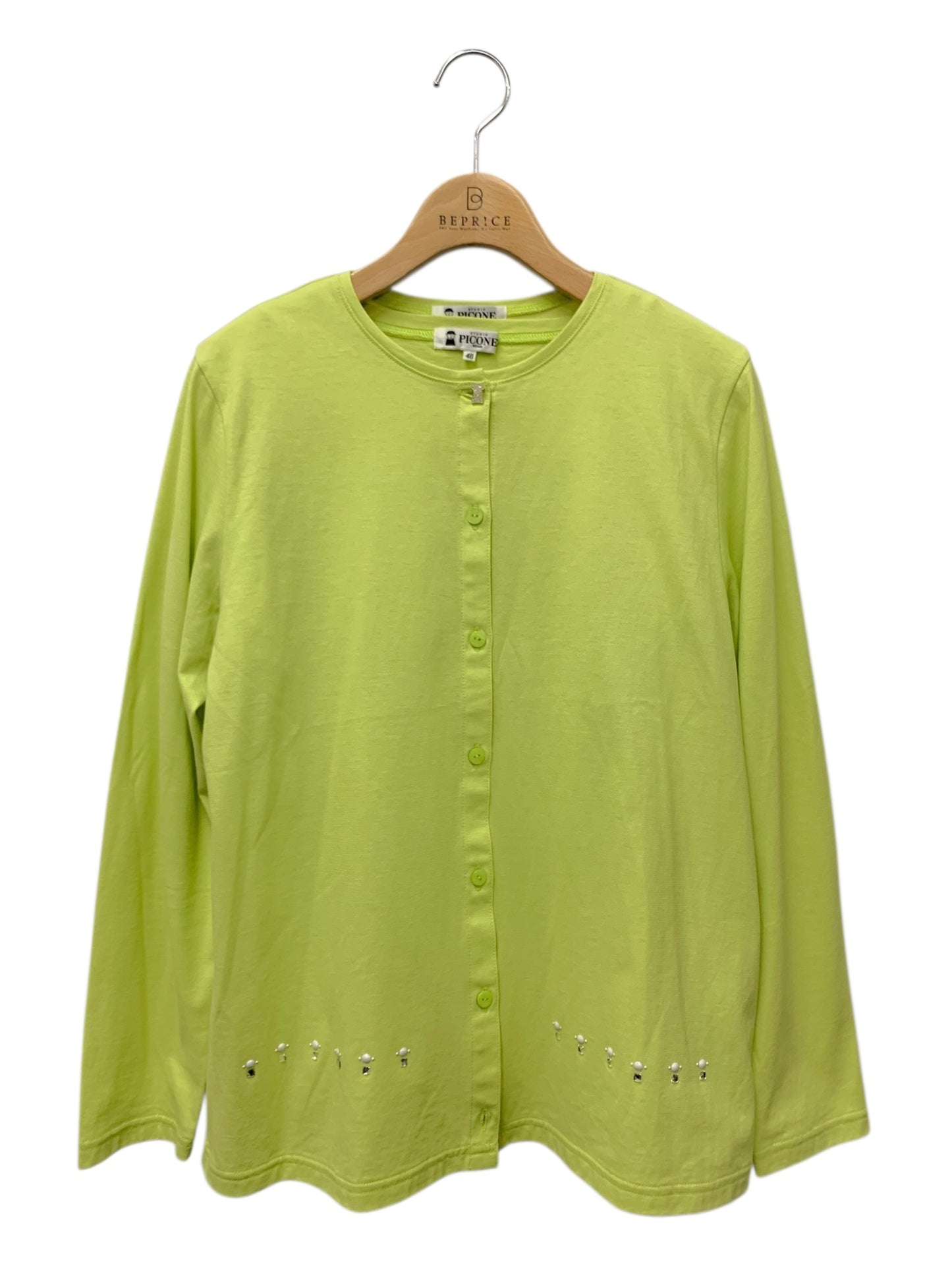 スタジオピッコーネ P959508 アンサンブル 40 ライトグリーン カーディガン カットソー ビジュー ストーン ITQ9PJD315UF