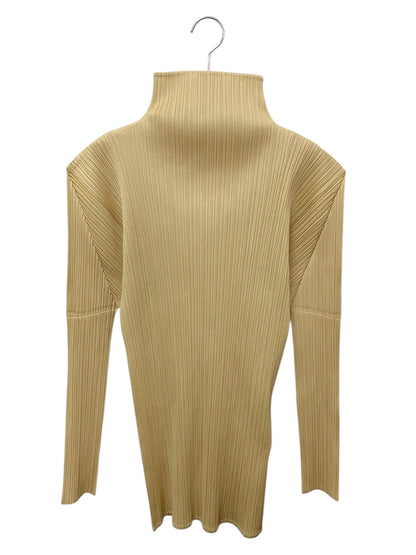 プリーツプリーズイッセイミヤケ PP04-JK604 カットソー 3 ベージュ プリーツ モックネック ITHDTZIZSJW6