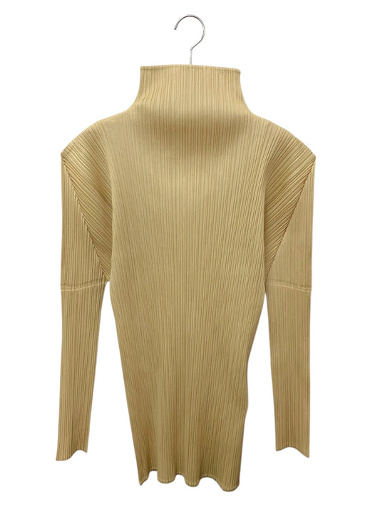 プリーツプリーズイッセイミヤケ PP04-JK604 カットソー 3 ベージュ プリーツ モックネック ITHDTZIZSJW6