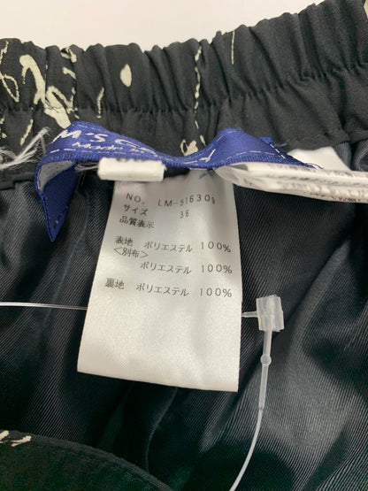 エムズグレイシー 516309 パンツ 36 ブラック ワイド フラワーモチーフ ITSMQTB4UPJ4