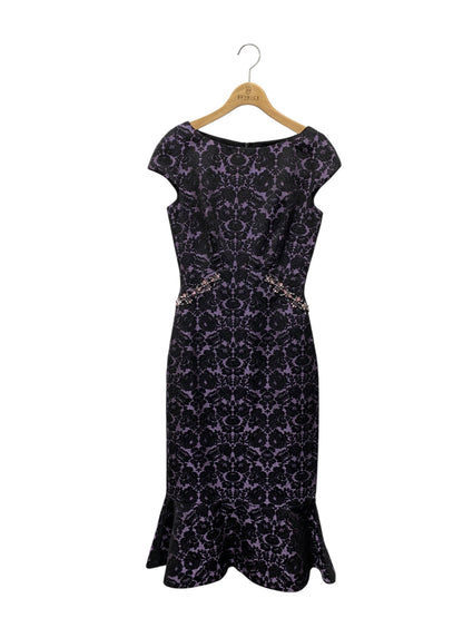 セントジョン K15RVV21 ワンピース 0 ブラック フラワー ビジュー ジャガード ドレス IT24C1MHABBE