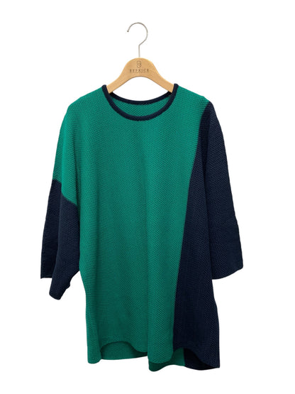 オムプリッセイッセイミヤケ HP12KN001 プルオーバー F グリーン コットン バイカラー ITWKQ30QI1ZE